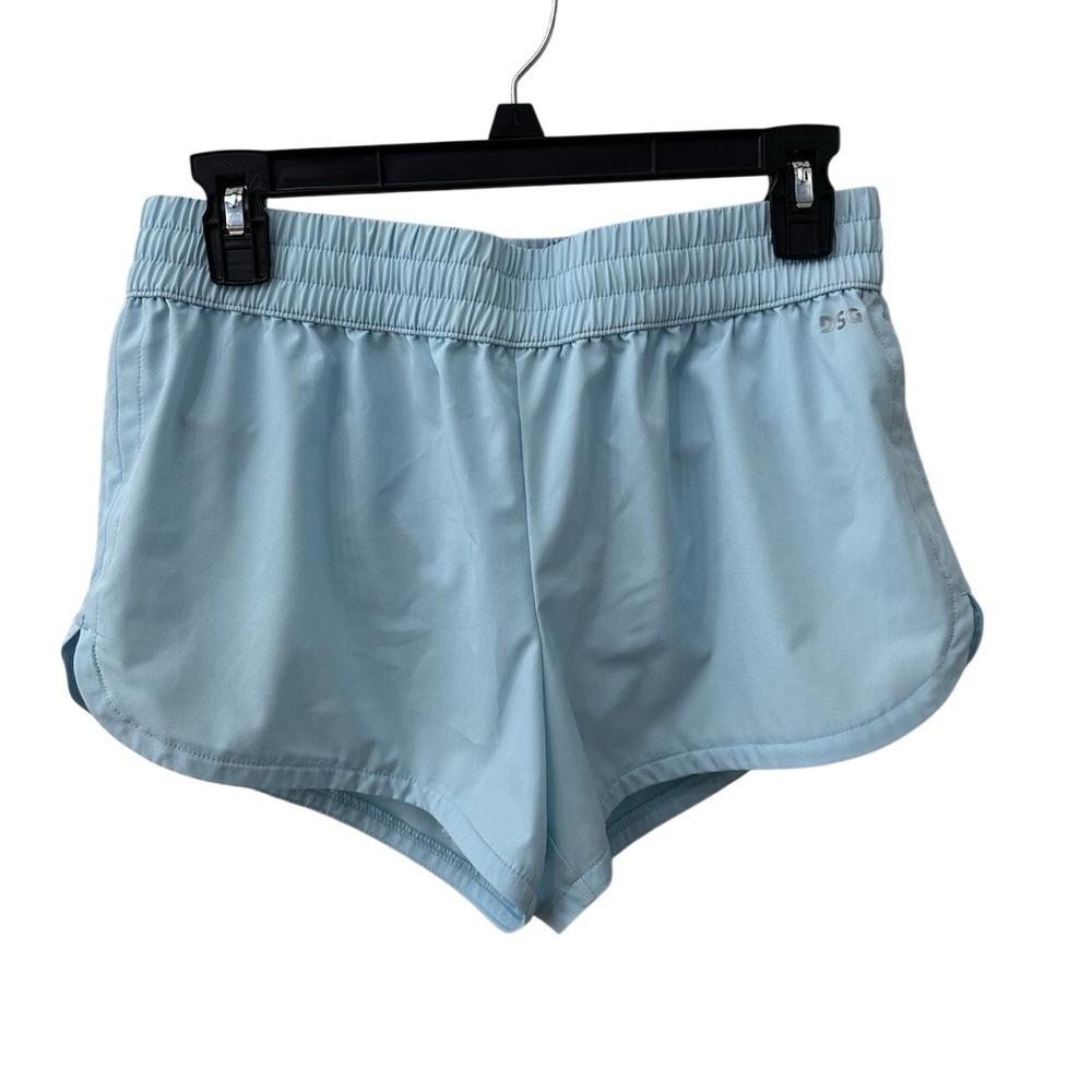 DSG Running Shorts Small Light Blue Elastic Waist Dolphin Hem Athletic